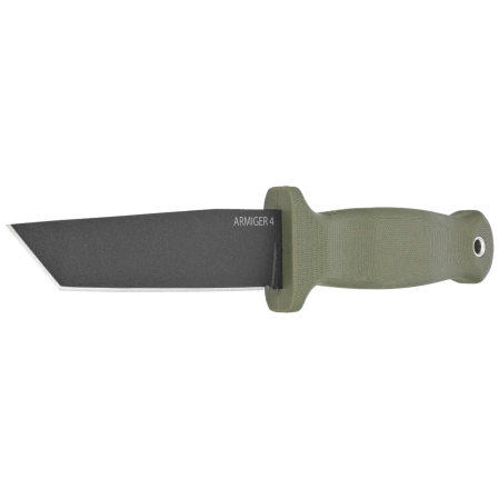 Demko Armiger 4 Tanto Knife OD Green TPR, Black Powder Coated 80CrV2 by Andrew Demko (ARM4-80CrV2-OD-TP)