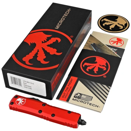 Nóż automatyczny OTF Microtech UTX-85 D/E Red Aluminium, Black MK390 by Tony Marfione (232-1RD)