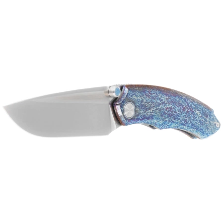Remette Wild Species Knife Dark Blue Titanium, Hand Grinding M390 (WD108-B)