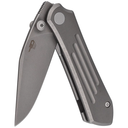 Bestech Icarus Knife Dark Stonewashed Titanium, Dark Bead Blasted Stonewashed M390 by Nick Rogers (BT2302D)