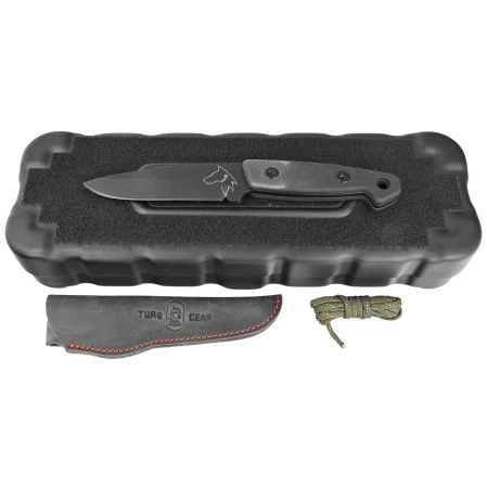 Turq Gear Wolf Drop Point Black G10 Full Cubic, HW Black, Cerakote Graphite Black Sleipner