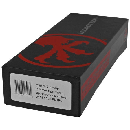 Microtech MSI S/E Ram-Lok Tiger Stripe Camo Tri-Grip Polymer, Apocalyptic M390MK by Tony Marfione (210T-10APPMTRC)