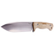 LionSteel Knife Natural Canvas Micarta, Satin CPM 3V by Molletta (T6 3V CVN)