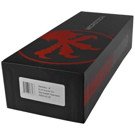 Microtech Santoku 4.2'' Kitchen Knife Coyote Tan G10, Stonewashed MK390 (3300-10CE)