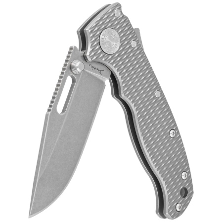 Demko AD20.5 Clip Point Knife Milled Titanium, Stonewashed CPM 20CV by Andrew Demko (205-20CV-TI-TEX-CP)