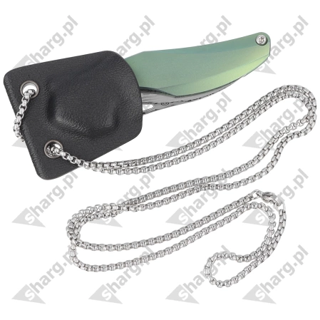 Nóż na szyję Bestech The Reticulan Green Titanium, Damascus by Elijah Isham (BT1810I)