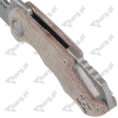 Nóż składany MKM Isonzo Clip Point Natural Canvas Micarta, Stonewashed M390 by Jesper Voxnæs (MK FX03M-3NC)