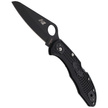 Spyderco Salt 2 Black, Black Blade Plain H2 Knife (C88PBBK2)