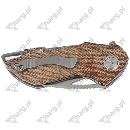 Nóż składany Bestech Riverstone Natural Canvas Micarta, Satin 154CM by Frank Grissom (BL03E)