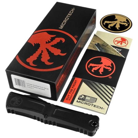 Nóż automatyczny OTF Microtech Combat Troodon Gen III D/E Black Aluminium, Tactical P/S M390MK by Tony Marfione (1142-2T)