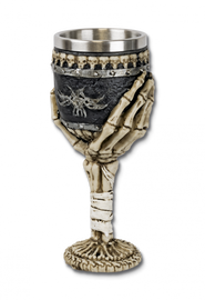 Tole 10 Imperial Skeleton Goblet Black/Silver Resin (39037)