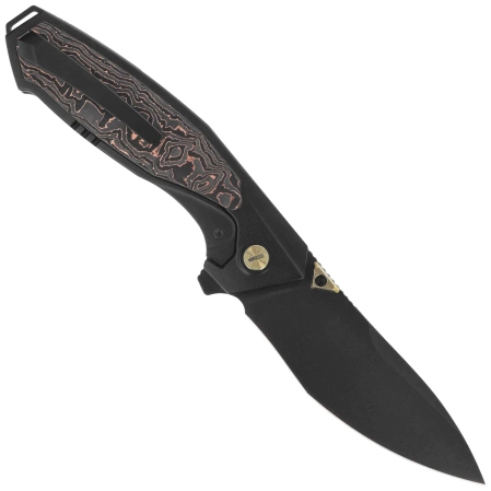 Remette Kingfisher Knife Black Titanium/Copper Carbon Fiber, Black DLC M390 (RTKF5)