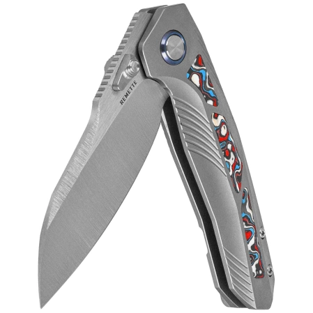 Remette Kestrel Knife Gray Titanium/Multicolored Carbon Fiber, Satin CPM S35VN (RTPO-B)
