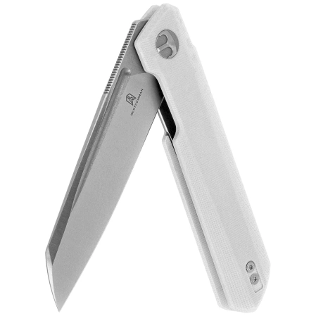 Nóż składany Bestechman Dundee Sheepfoot White G10, Grey PVD/Satin D2 by Ostap Hel (BMK09C)