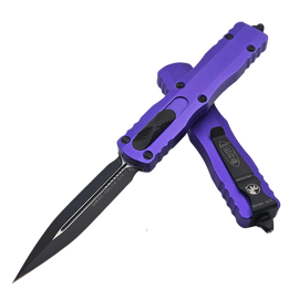 Microtech Dirac Delta D/E OTF Knife Purple Aluminum, Black M390 by Tony Marfione (227-1PU)