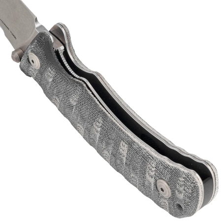 Fox Pro Hunter Black Yute Micarta, Stonewashed N690Co Knife (FX-130 MBSW)