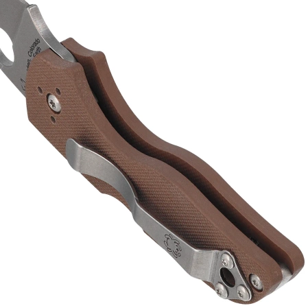 Spyderco Lil' Native Back Lock Sprint Run Knife Brown G-10, Stonewashed CPM 15V by Eric Glesser (C230MBGPBN15V)