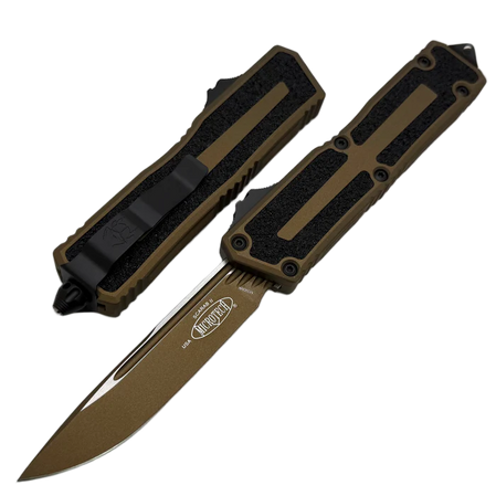 Microtech Scarab II Gen III S/E OTF Knife Cerakote Burnt Bronze Aluminum, Cerakote Burnt Bronze M390MK by Tony Marfione (1278-1UB-C19Z4)