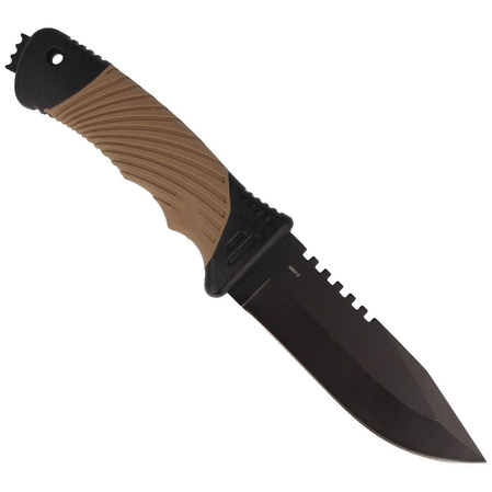 Herbertz CJH Coyote Brown Plastic/Black Rubber Knife, Black 420 (10000880)