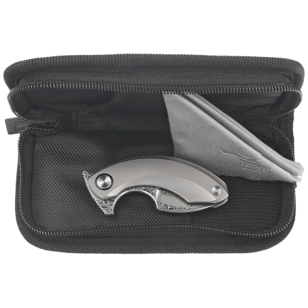 Bestech Strelit Grey Titanium Knife, Damascus by Ostap Hel (BT2103G)