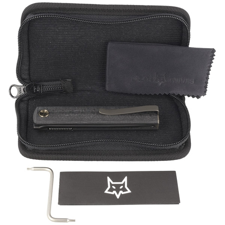 Nóż składany Fox Chnops 3K Carbon Fiber, Black PVD M390 by Riccardo Gobbato (FX-543 CFBR)