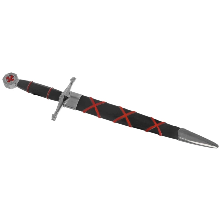 Sztylet templariuszy Decor Habitat Templar Dagger Black/Red ABS, Satin (10762)