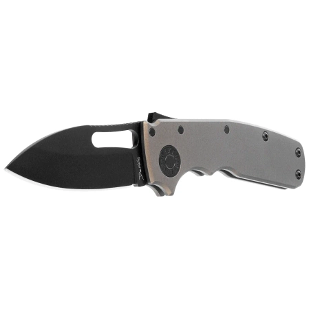Demko Shark Cub Stealth Slicer Shark Knife Artillery Gray Aluminum, Black DLC CPM20CV by Andrew Demko (SC-STE-20CVDLC-ARTGY-SS)