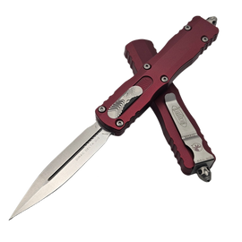 Microtech Dirac Delta D/E OTF Knife Merlot Aluminum, Stonewashed by Tony Marfione (227-10MR)