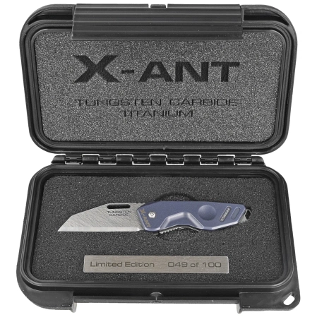 Extrema Ratio X-ANT LE No 049/100 Blue Titanium Knife, Sandblast Sintered Tungsten Carbide (04.1000.0467/MD/TI)