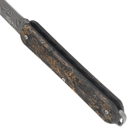 Fox Vulpis 130 LE No 116/250 Dark Matter Fat Carbon, Super Clean Damascus by Balbach Damast Pocket Knife (FX-VPDAM130 DMGO)