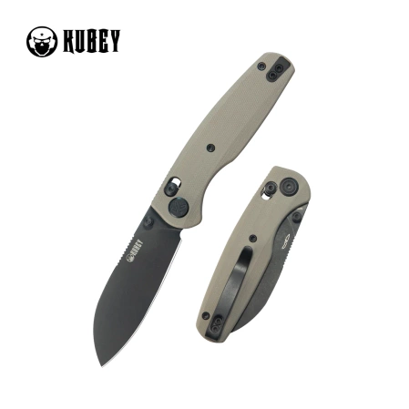 Nóż składany Kubey Breeze Tan G10, Blackwashed 14C28N by Caleb Waldman (KU288G)