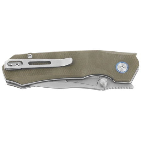 Remette Rhino Knife Green G10, Stonewashed D2 (RNDG2)