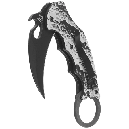 Nóż składany Fox The Storm Karambit Black Aluminium, Black N690Co (FX-599 ALB-2)