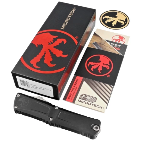 Nóż automatyczny OTF Microtech Combat Troodon Gen III D/E Black Aluminium, Stonewashed M390MK by Tony Marfione (1142-10)