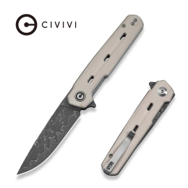Civivi Navo Knife Ivory G10, Damascus by Ostap Hel (C25015A-DS1)