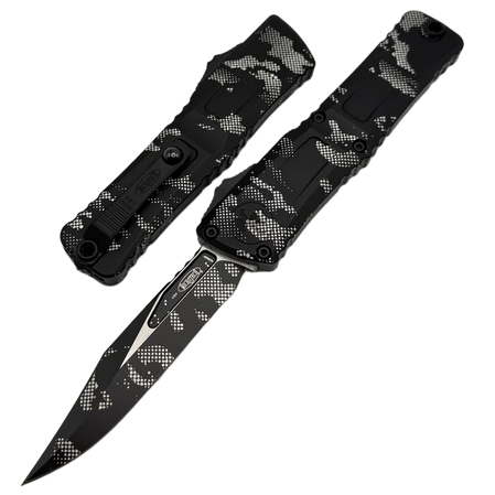 Nóż automatyczny OTF Microtech Combat Troodon Gen III Bowie Pixel Camo Aluminium, Pixel Camo M390MK by Tony Marfione (1146-1PXC)