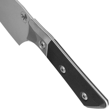 Nóż kuchenny Microtech Santoku 6'' Titanium Bolster/Black G10, Stonewashed M390MK (3200B-10BK)