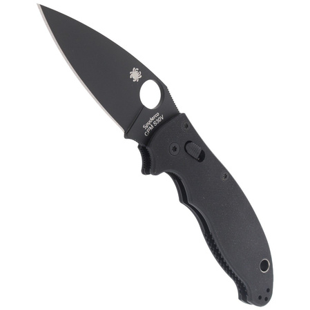 Spyderco Manix 2 G-10 Black / Black Blade PlainEdge Knife (C101GPBBK2)