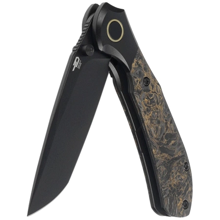 Nóż składany Bestech Constellation Black Titanium/Dark Matter Gold FatCarbon, Black PVD MagnaCut by Munko Knives (BT2501C)