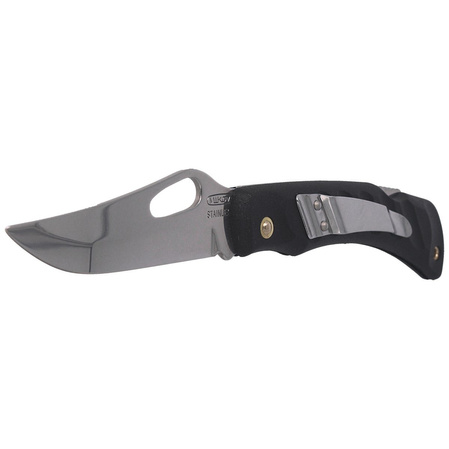 Mikov Crocodile Black ABS Folding Knife, Mirror Finish with Clip (243-NH-1/B BLACK/CLIP)