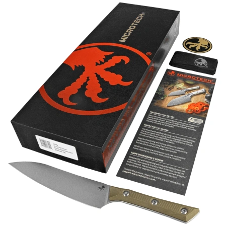 Nóż kuchenny Microtech Utility OD Green G10, Stonewashed MK390 (3400-10OD)