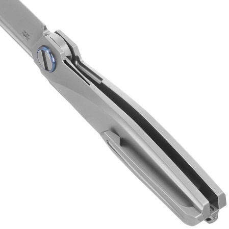 Rike Knife Baidi S Titanium/Green Carbon Fiber, Bead Blasted M390 (RK-Baidi-S-P/GCF)