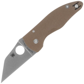 Spyderco Microjimbo Sprint Run Knife Brown G10, Stonewashed CPM 15V by Michael Janich (C264GPBN15V)