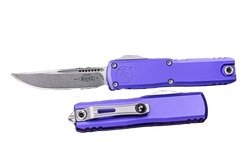 Microtech UTX-85 Gen IV S/E OTF Knife Purple Aluminum, Stonewashed M390MK by Tony Marfione (12314-10PU)
