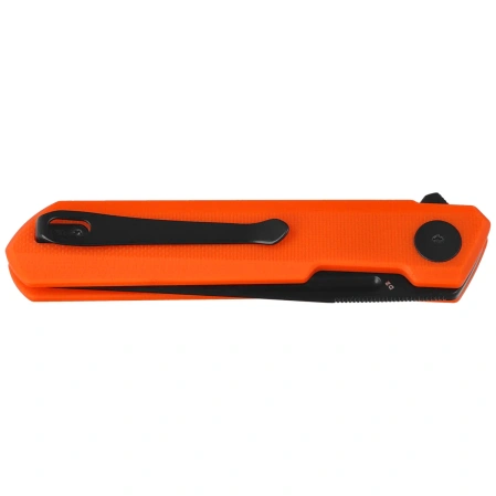 Bestechman Mini Dundee DD Knife Orange G10, Black PVD D2 by Ostap Hel (BMK08C)