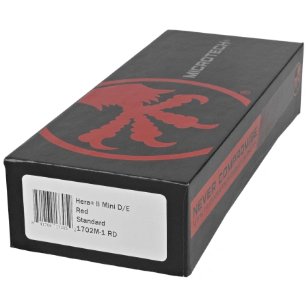 Microtech Hera II Mini D/E Red Aluminium, Black M390MK by Tony Marfione (1702M-1RD)