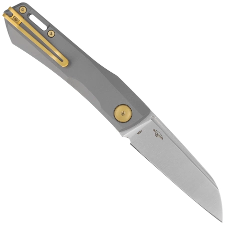 Nóż składany Real Steel Solis Gray/Gold Titanium, Satin N690 by Poltergeist Work (7062G)