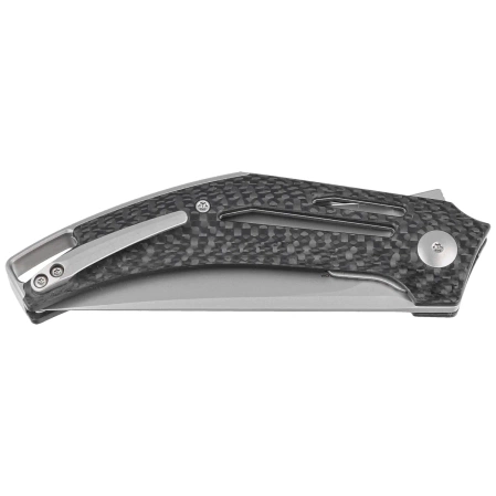 WE Knife Speedliner Twill Carbon Fiber, Silver Bead Blasted CPM 20CV by Tashi Bharucha (WE22045B-1)