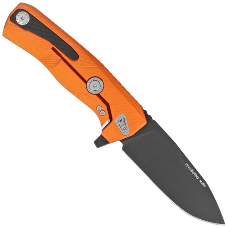 Nóż składany LionSteel ROK Orange Aluminium, Black M390 by Molletta (ROK A OB)