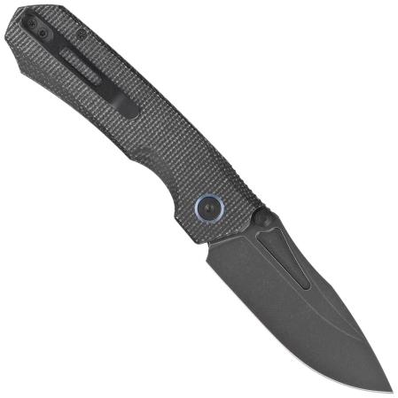 Remette Rhino MC319B Knife Black Micarta, Black Titanium 14C28N